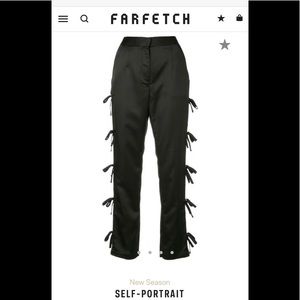 Self Portrait taffeta bow trousers